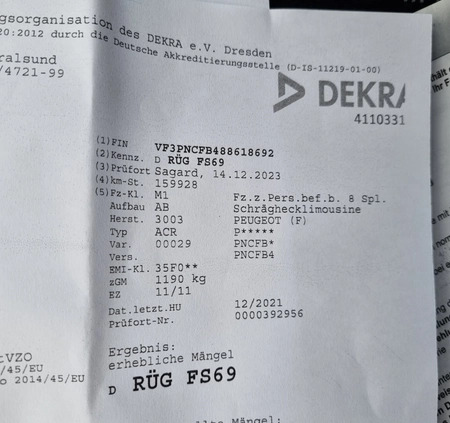 Peugeot 107 cena 13200 przebieg: 160000, rok produkcji 2011 z Tuchola małe 352